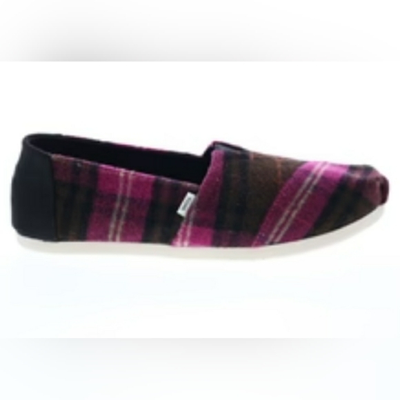 TOMS 7.5 Fushia Plaid Alpargata Slip-on Shoes - Picture 10 of 10